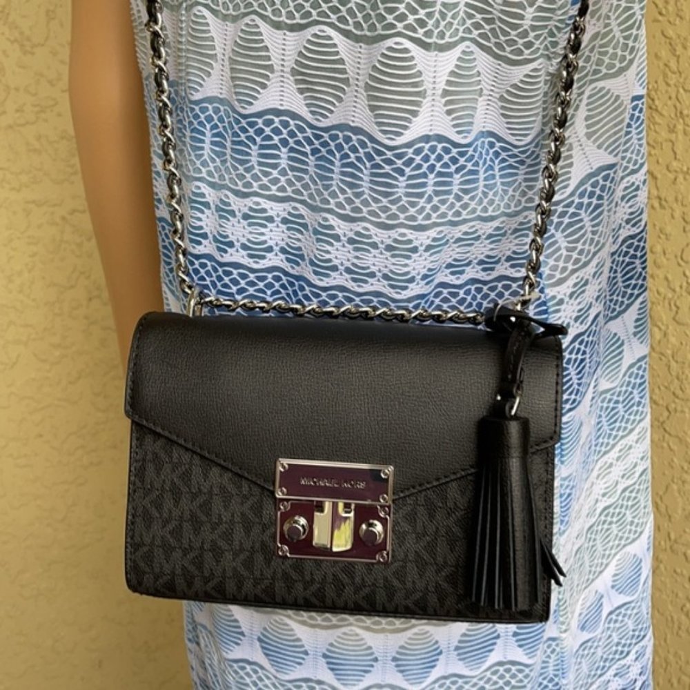 Michael Kors Rose Small Crossbody Black - Picture 11 of 14